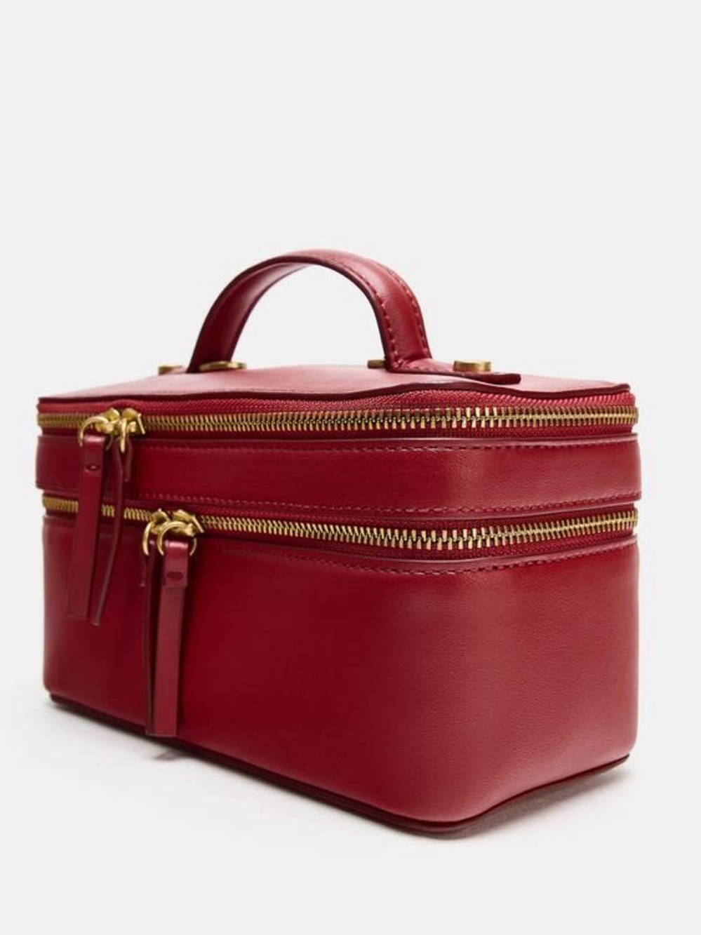 Zara Red Double-Zip Vanity Case